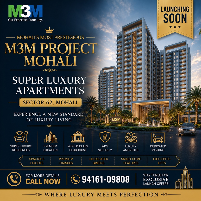 M3M Mohali Projects and M3M Flats Mohali